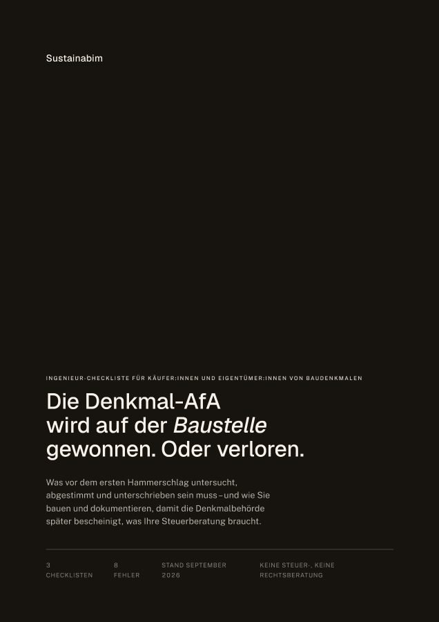 Titelseite: Die Denkmal-AfA wird auf der Baustelle gewonnen. Oder verloren.